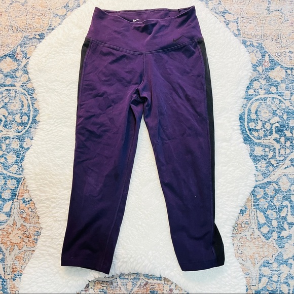 Nike Swoosh Purple and Black Athletic Leggings - Picture 11 of 11